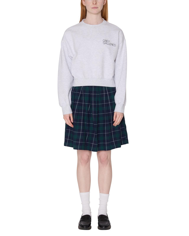 OBEY Galleries cropped crewneck sweater ash heather grey
