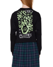OBEY Galleries cropped crewneck sweater black