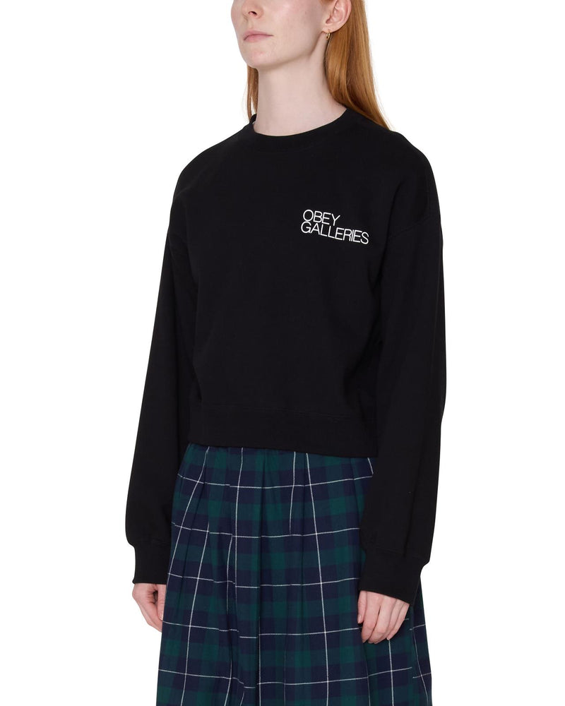 OBEY Galleries cropped crewneck sweater black