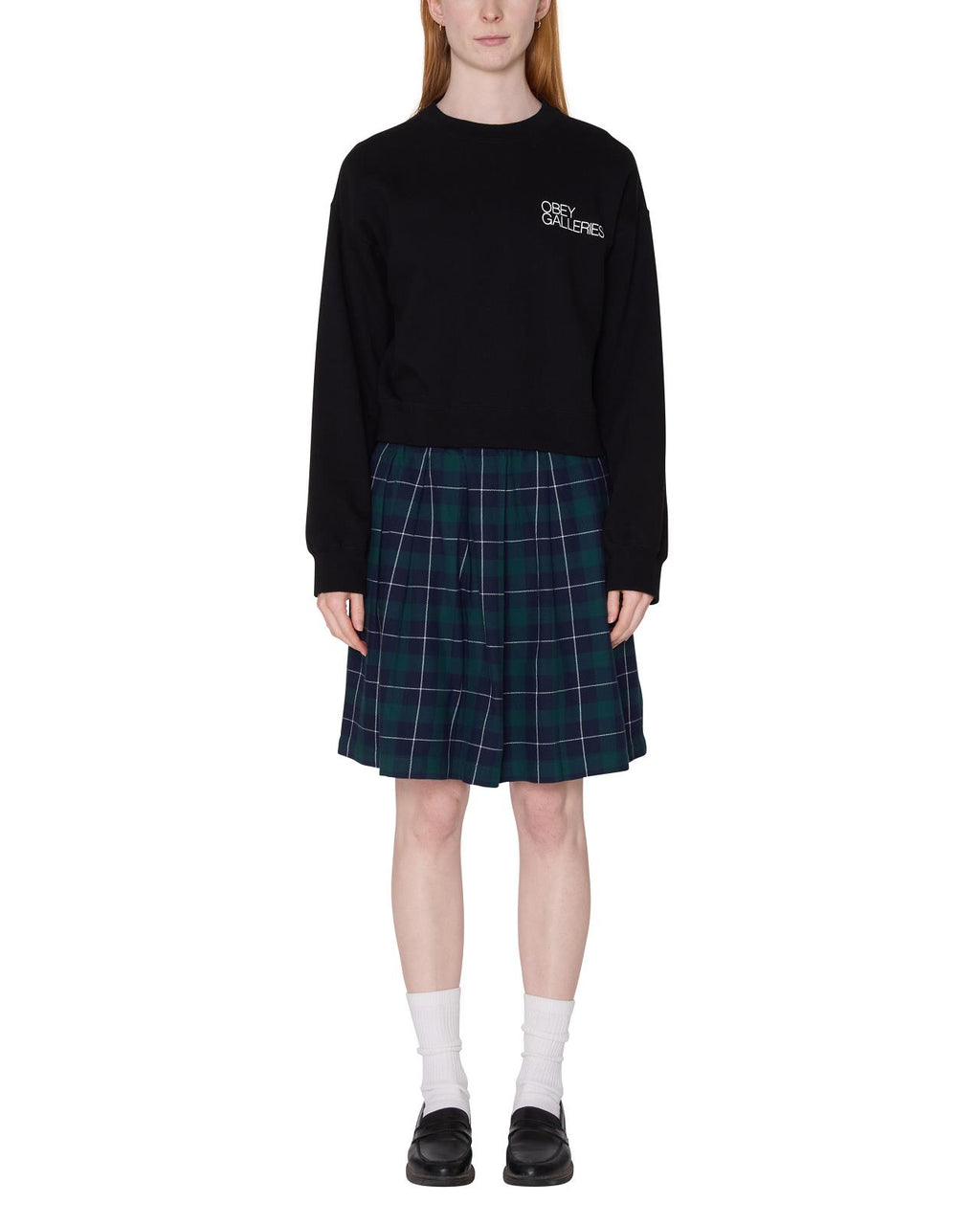 OBEY Galleries cropped crewneck sweater black