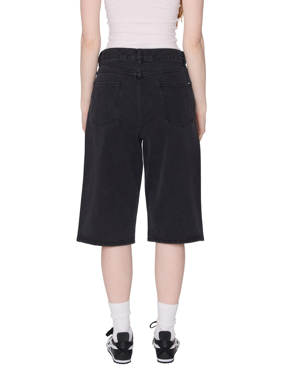 OBEY Karina long denim shorts washed black