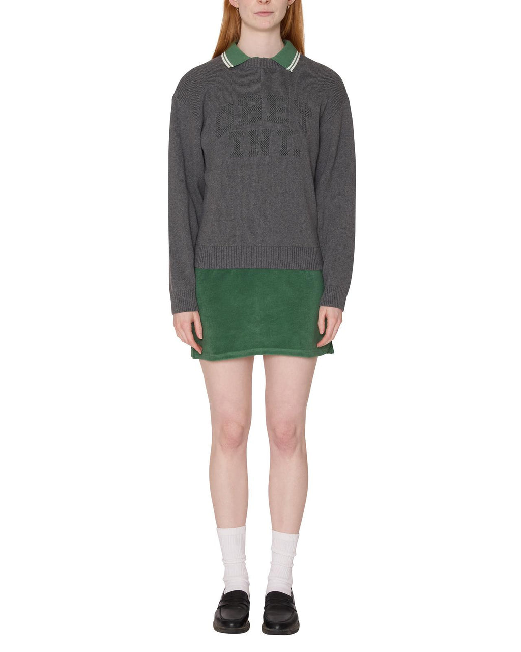 OBEY League crew sweater heather grey