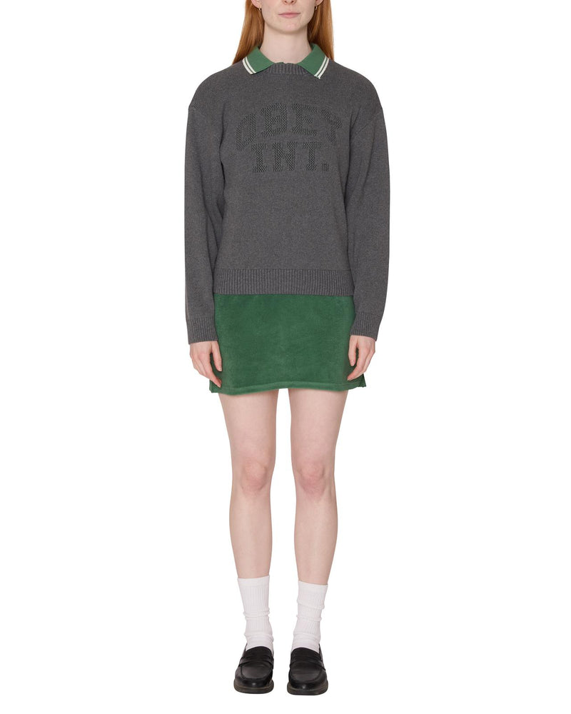 OBEY League crew sweater heather grey