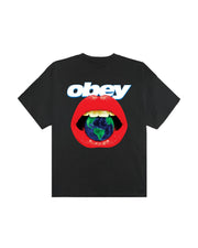 OBEY Lips t-shirt vintage black