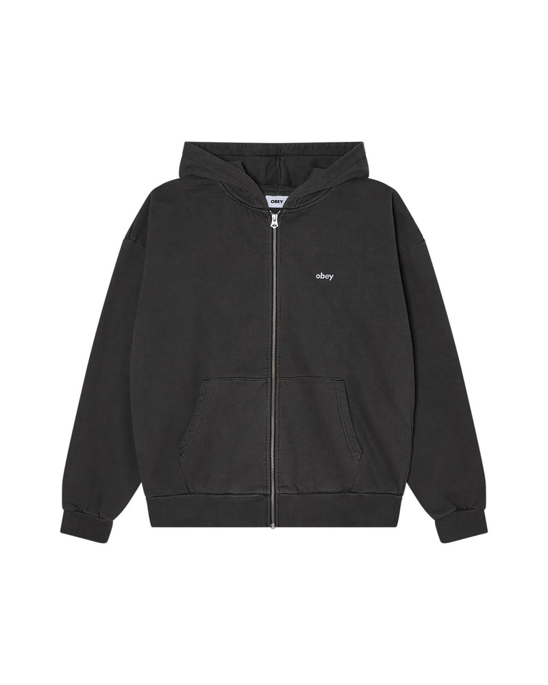OBEY Lowercase pigment zip hoodie pigment digital black