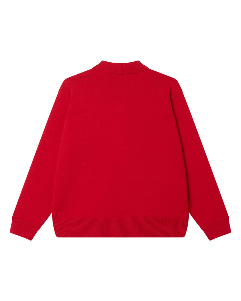 OBEY Matt zip up sweater red multi