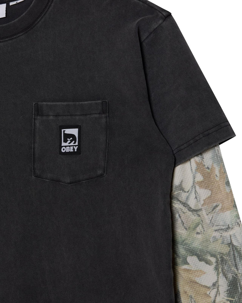 OBEY Post 2fer longsleeve t-shirt dusty black limo multi