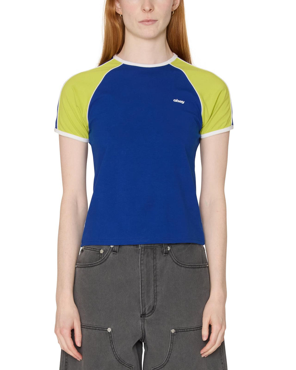 OBEY Replay raglan SS t-shirt blue multi