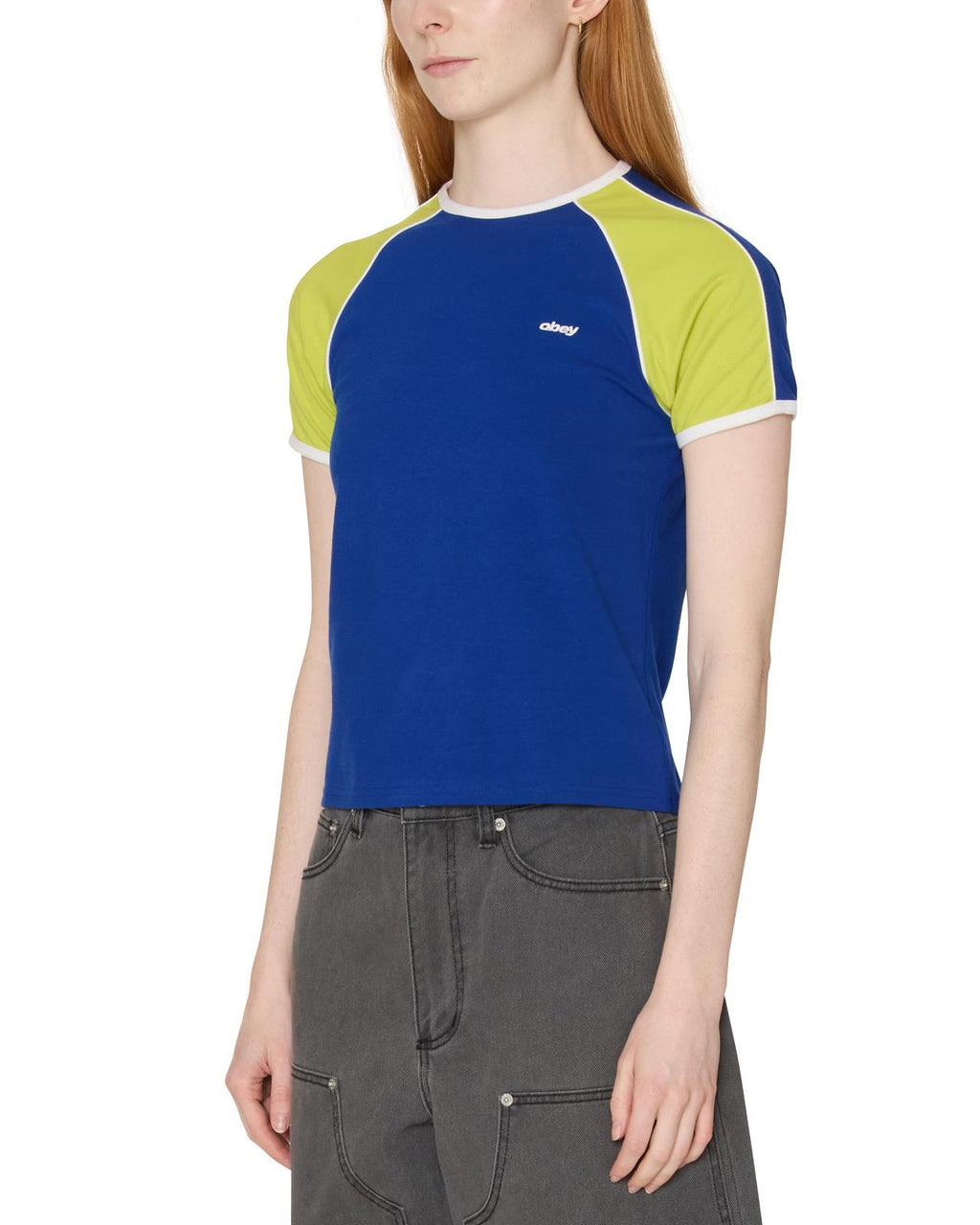 OBEY Replay raglan SS t-shirt blue multi