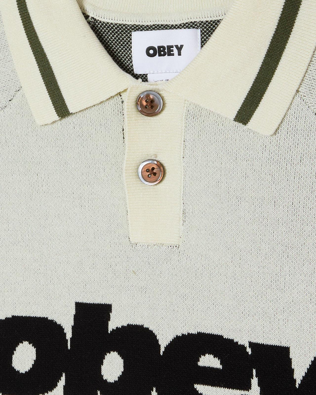 OBEY Sport polo sweater unbleached multi