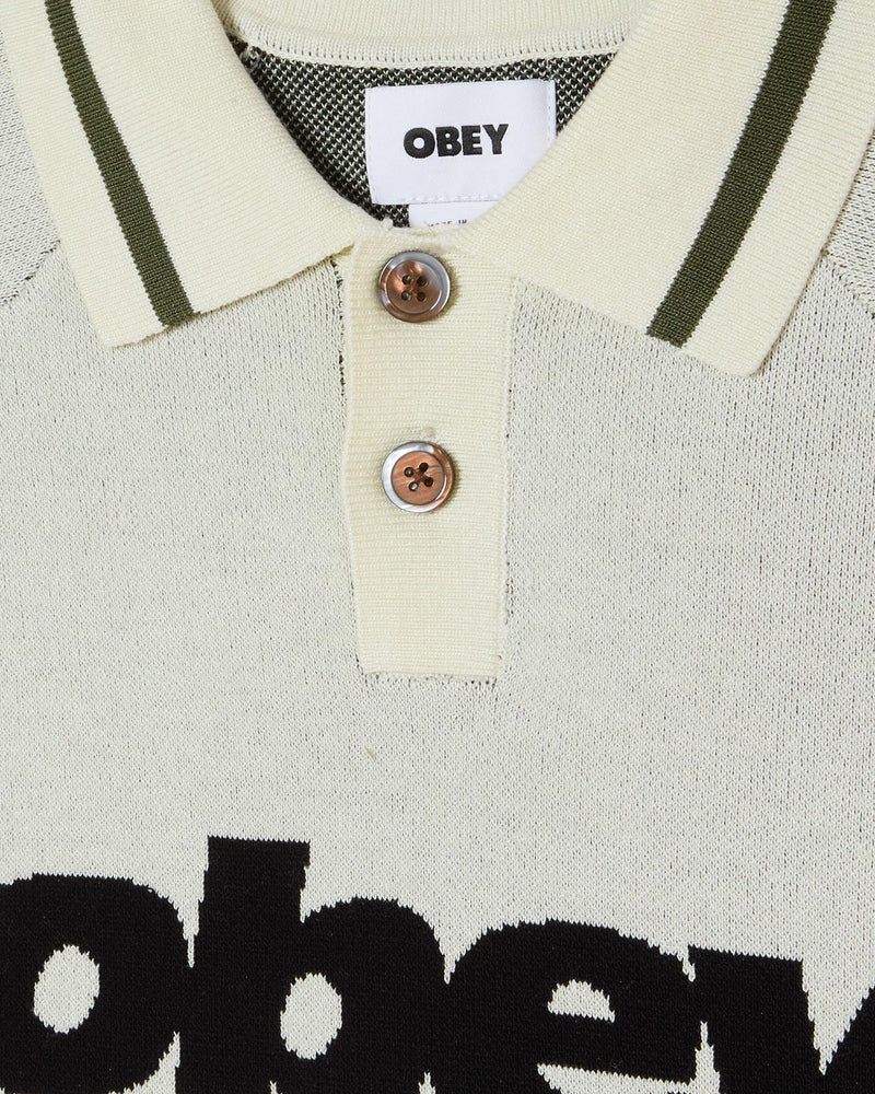 OBEY Sport polo sweater unbleached multi