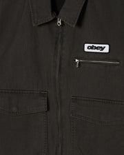 OBEY Walter work jacket black faded wash