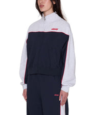 OBEY Zeno mockneck zip up sweater dark navy multi