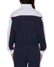OBEY Zeno mockneck zip up sweater dark navy multi