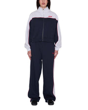 OBEY Zeno mockneck zip up sweater dark navy multi