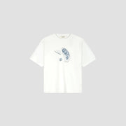 OLAF HUSSEIN Broken plate tee optical white