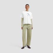 OLAF HUSSEIN Broken plate tee optical white