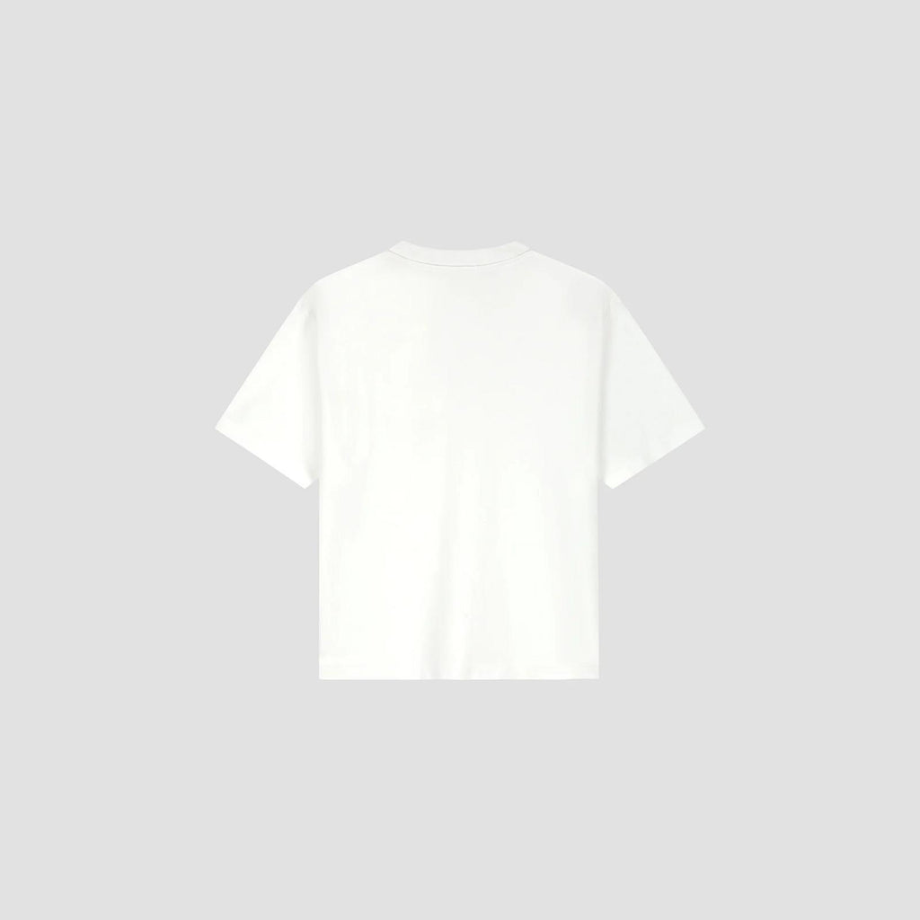 OLAF HUSSEIN Broken plate tee optical white