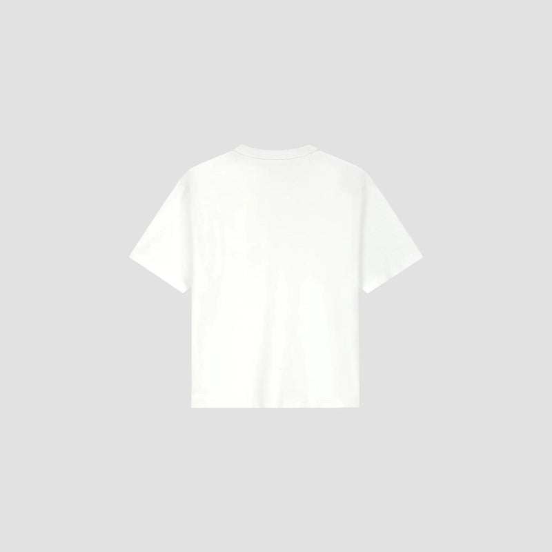 OLAF HUSSEIN Broken plate tee optical white