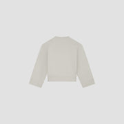 OLAF HUSSEIN Brushstroke graphic crewneck sweater cement beige