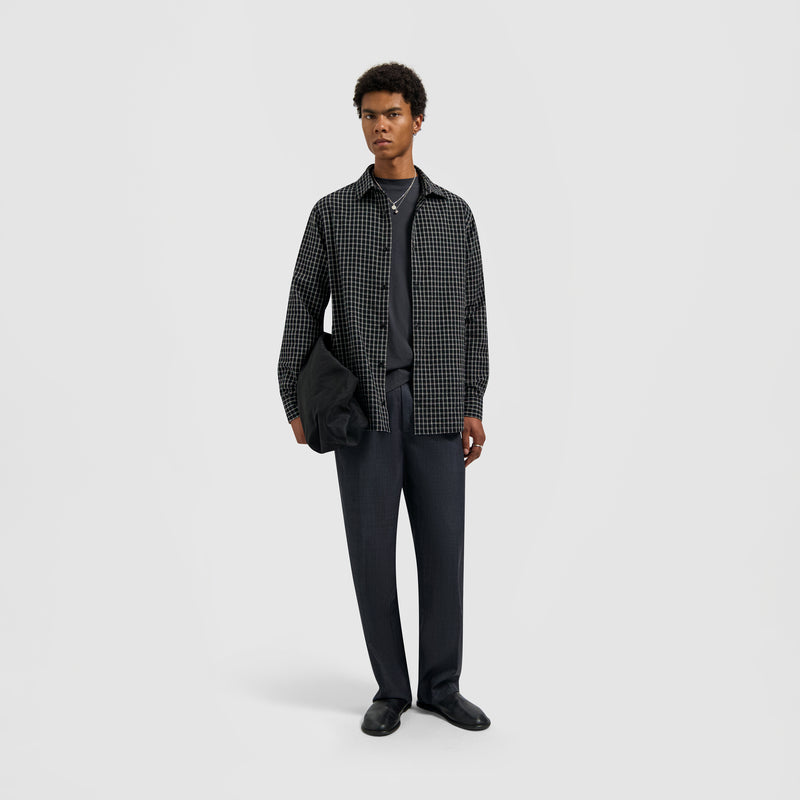 CHECKED SEERSUCKER LS SHIRT