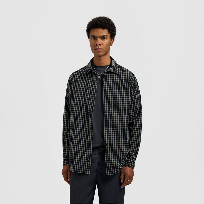 CHECKED SEERSUCKER LS SHIRT