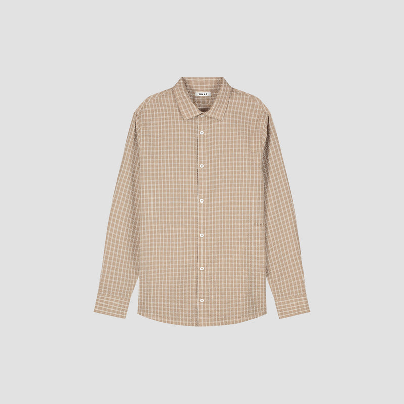 CHECKED SEERSUCKER LS SHIRT