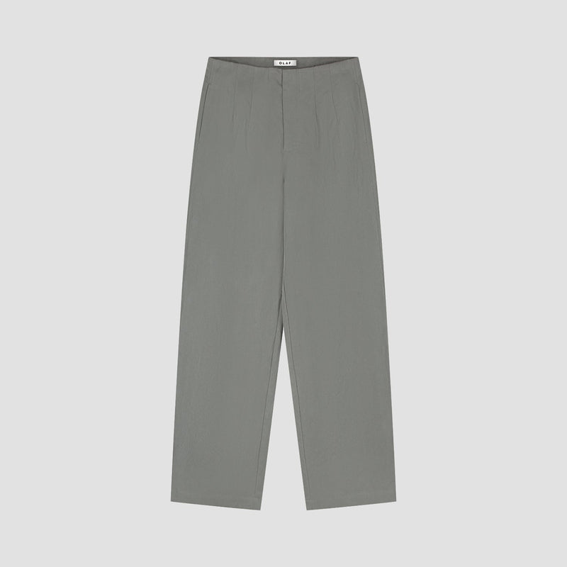 OLAF HUSSEIN Crinkled barrel leg pant