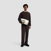 OLAF HUSSEIN Essential knitted crewneck chocolate plum