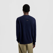 OLAF HUSSEIN Essential knitted crewneck navy blue