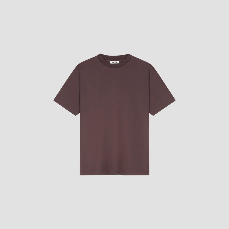 OLAF HUSSEIN Essential tee chocolate plum