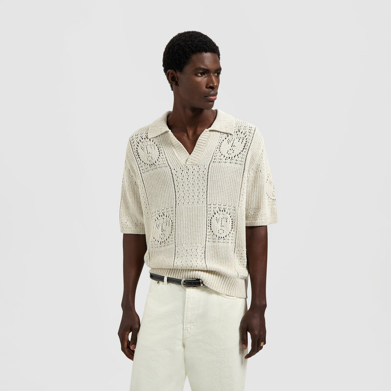 FACE LOGO KNIT POLO