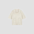 OLAF HUSSEIN Face logo knit polo off white