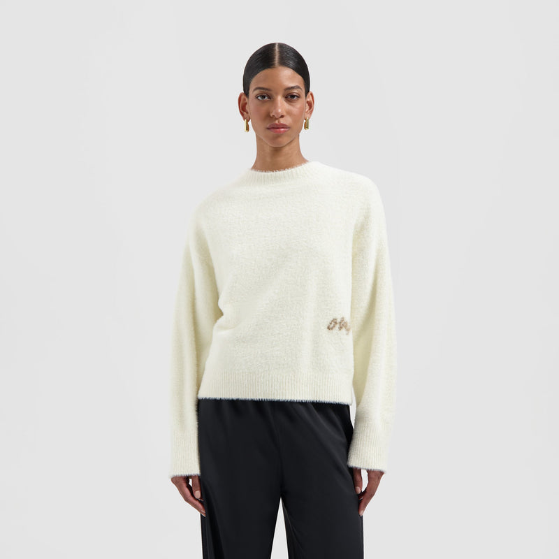 FLUFFY SCRIPT LOGO KNIT
