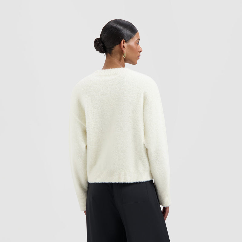 FLUFFY SCRIPT LOGO KNIT
