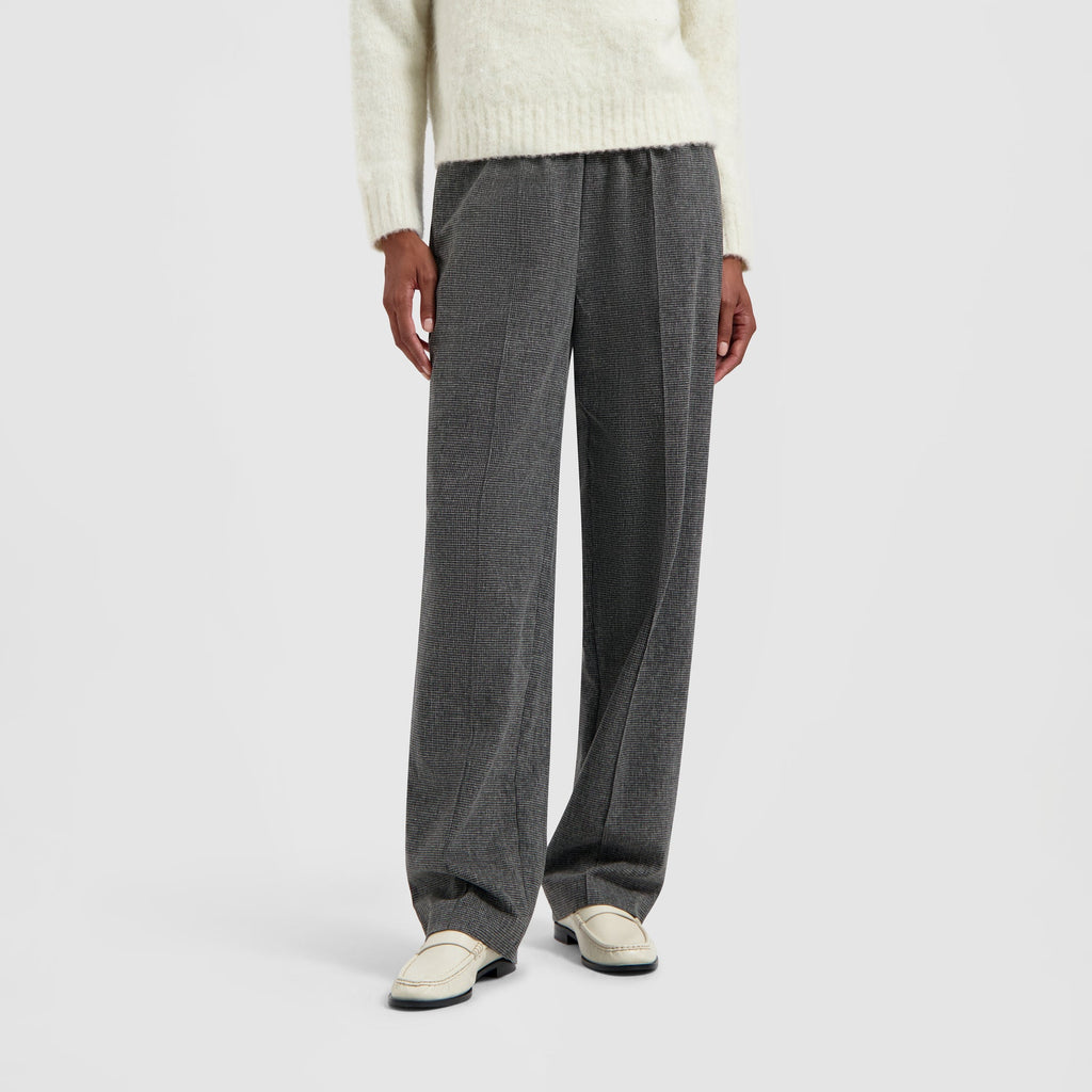 HOUNDSTOOTH PINTUCK PANTS