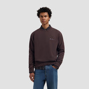 OLAF HUSSEIN Lasso face crewneck chocolate plum