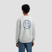 OLAF HUSSEIN Lasso face crewneck heather grey