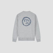 OLAF HUSSEIN Lasso face crewneck heather grey
