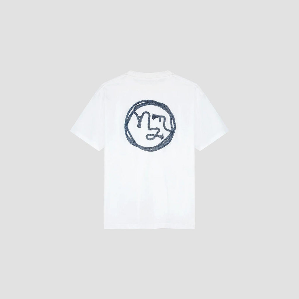 OLAF HUSSEIN Lasso face tee optical white