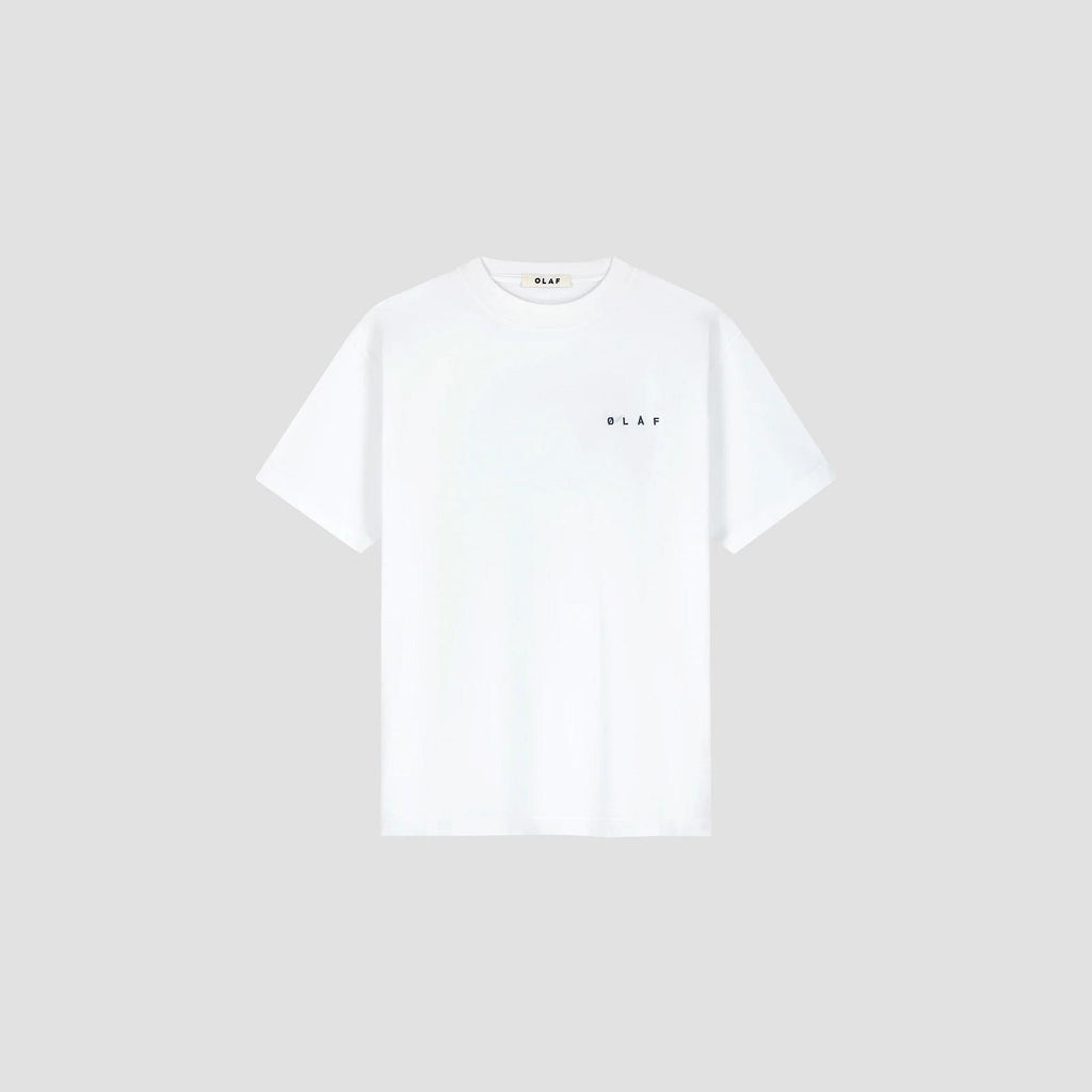 OLAF HUSSEIN Lasso face tee optical white