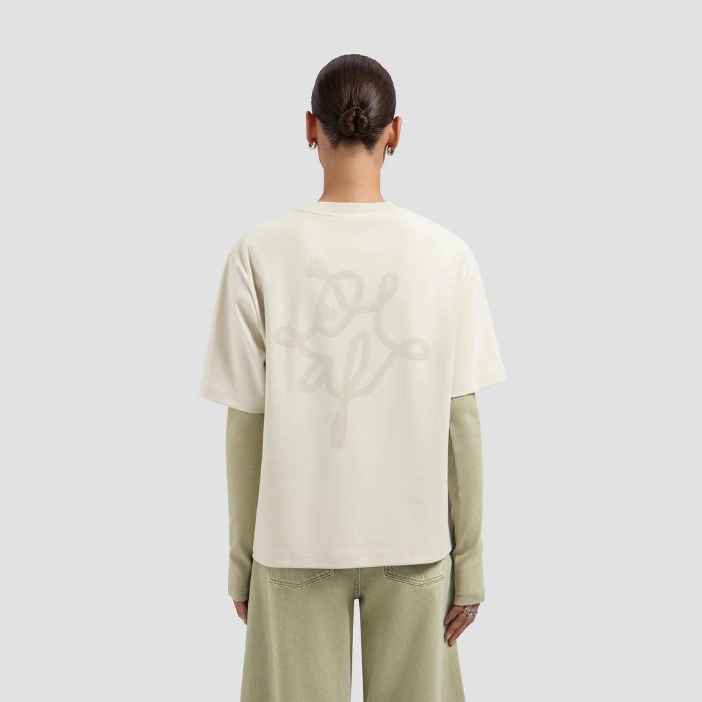 OLAF HUSSEIN Lasso monogram oversized tee ancient scroll