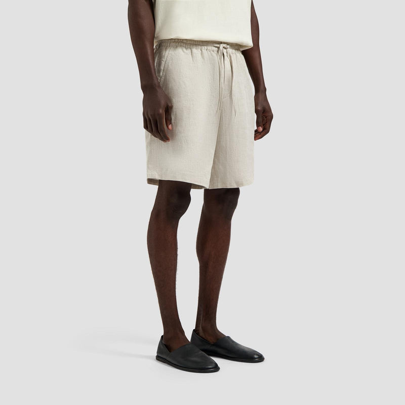 OLAF HUSSEIN Linen blend shorts