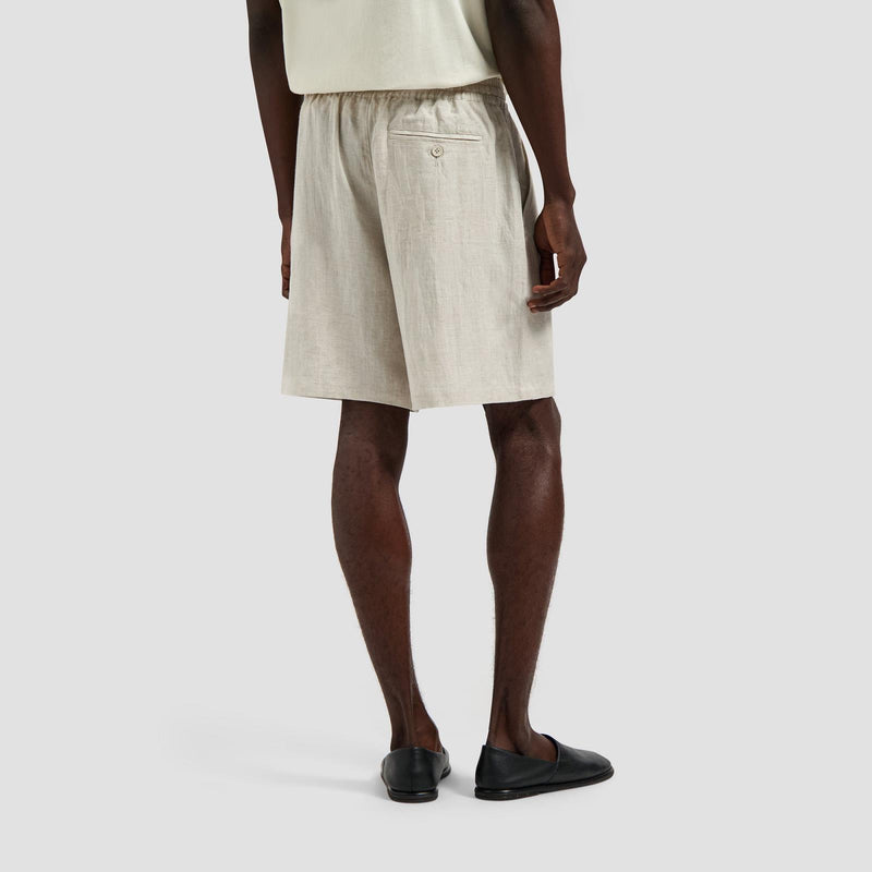 OLAF HUSSEIN Linen blend shorts