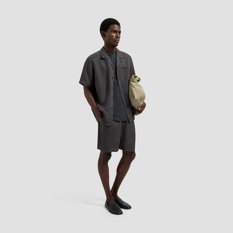 OLAF HUSSEIN Linen blend shorts