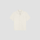 OLAF HUSSEIN Linen blend SS shirt off white