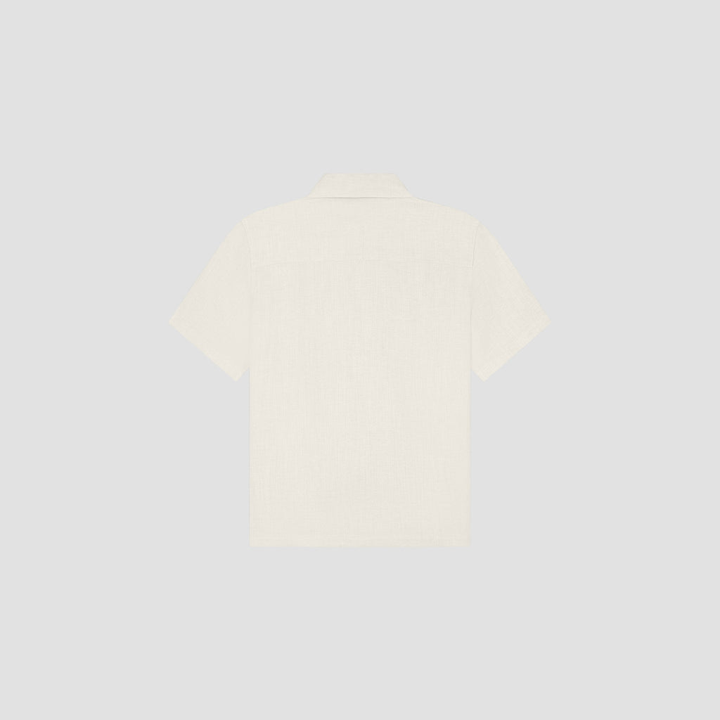 OLAF HUSSEIN Linen blend SS shirt off white