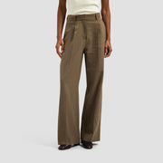 OLAF HUSSEIN Linen tailored trousers treehouse
