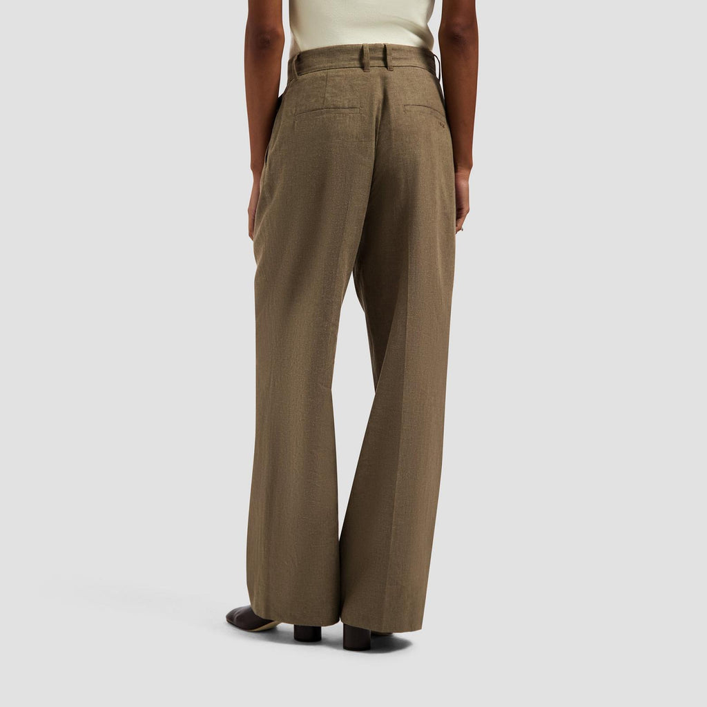 OLAF HUSSEIN Linen tailored trousers treehouse