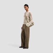 OLAF HUSSEIN Linen tailored trousers treehouse